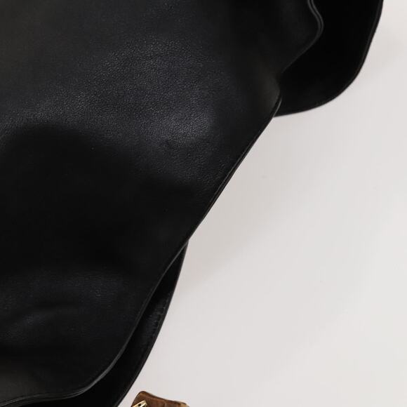 GUCCI Bamboo Hand Bag Leather Black Gold 001 001 - Picture 6 of 16